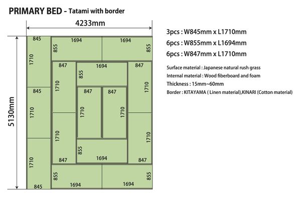 Custom tatami layout proposal for a client room